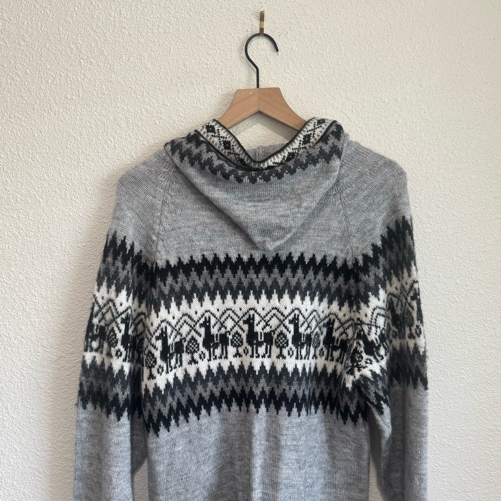 Alpaca Connection Knit Sweater Hoodie Jacket‎ Women's Medium Aztec Southwestern - Picture 8 of 9